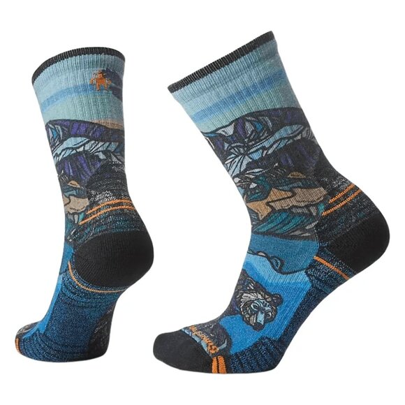 2 Pairs SmartWool Hike Icy Range Print Light Cushion Crew Socks Women's Medium - Picture 2 of 7